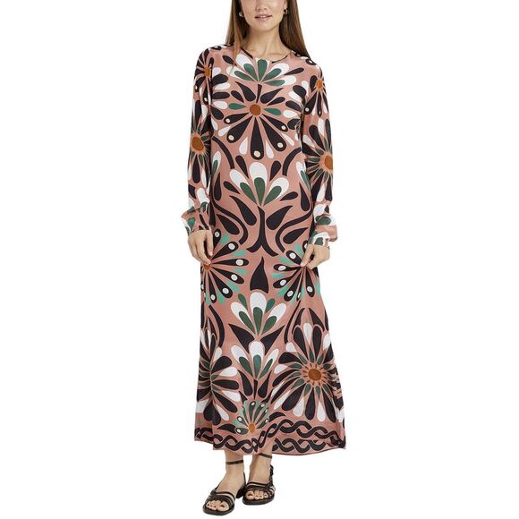 Farm Rio Dresses & Skirts - Farm Rio Womens Ainika Flowers Long Sleeve Maxi Dress Small Pink - NWT $280